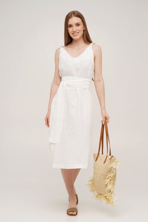 Linen dress outlet with pockets