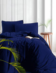 Stonewashed Cotton Duvet Cover Set, Navy Blue